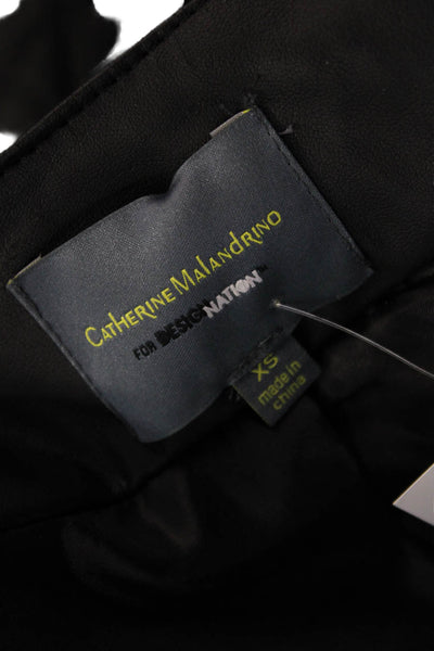 Catherine Malandrino Women Motorcycle Quilted Jacket Black Zip Size XS