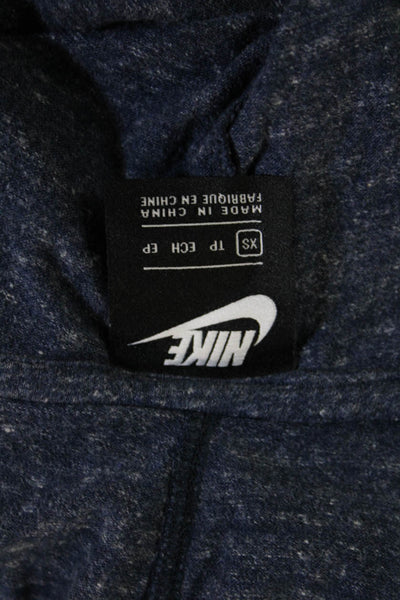 Nike Womens Full Zip Hoodie Dark Blue Drawstring Long Sleeve Size XS