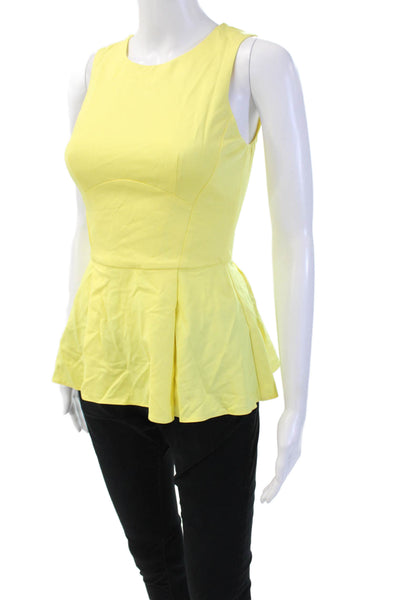 Pinko Women Yellow Sleeveless Round Neck Solid Blouse Size 4