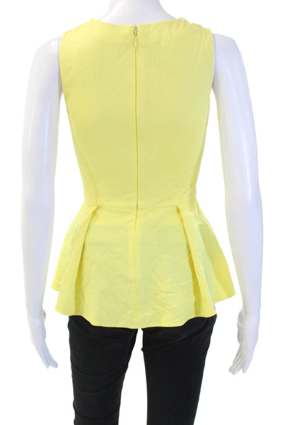 Pinko Women Yellow Sleeveless Round Neck Solid Blouse Size 4