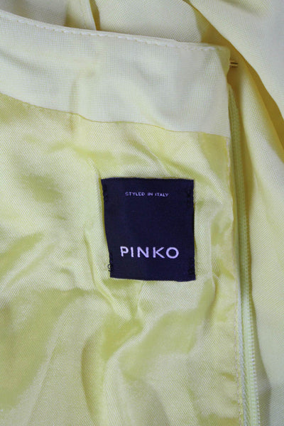 Pinko Women Yellow Sleeveless Round Neck Solid Blouse Size 4