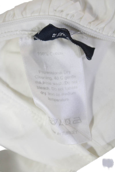 Zeynep Arcay Womens Cropped Camisole White 100% Cotton Zip Sleeveless Size 0