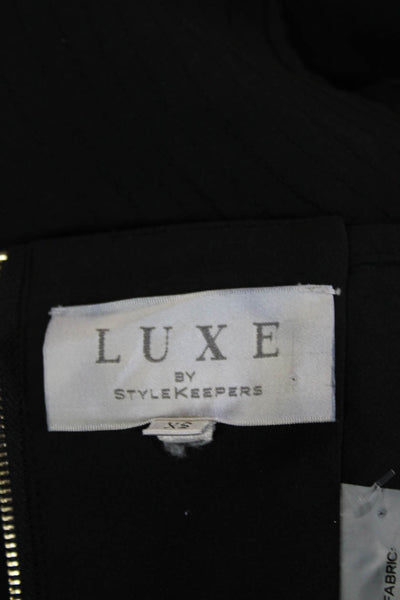 Luxe by Style Keepers Womens Designer Black Short Sleeve Blouse Size XS