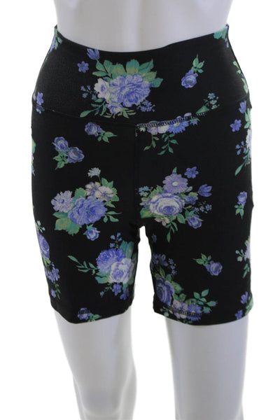 We Wore What Unisex Biker Floral Black Shorts Size S