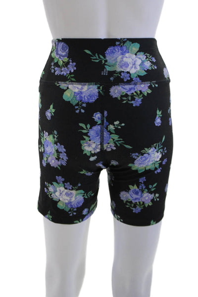 We Wore What Unisex Biker Floral Black Shorts Size S
