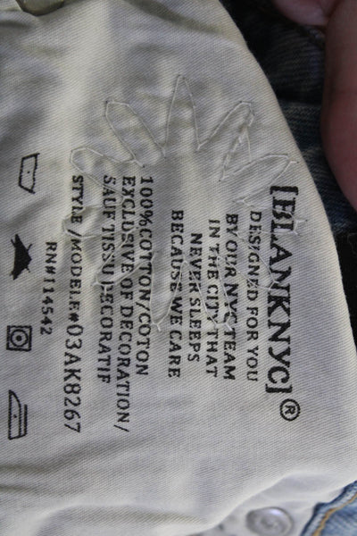 BLANKNYC Unisex Light Blue Graphic Cotton Beach Shorts Size 25