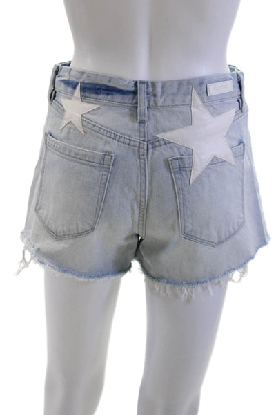 BLANKNYC Unisex Light Blue 100% Cotton Stars Shorts Button Spring Size 26