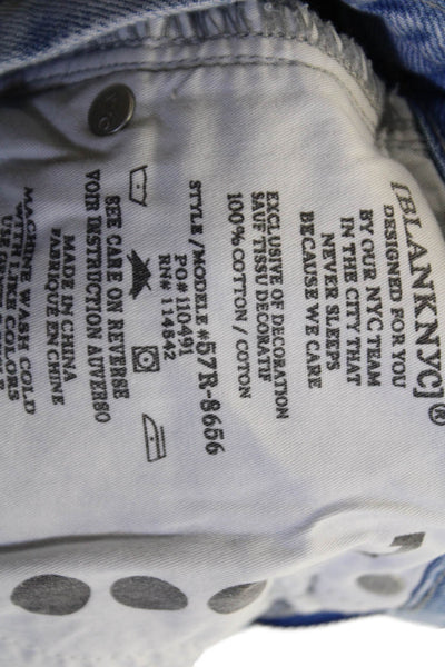 BLANKNYC Unisex Light Blue 100% Cotton Stars Shorts Button Spring Size 26