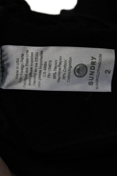 Sundry Women Pullover Sweatshirt Black Stars Crew Neck Long Sleeve Size 2