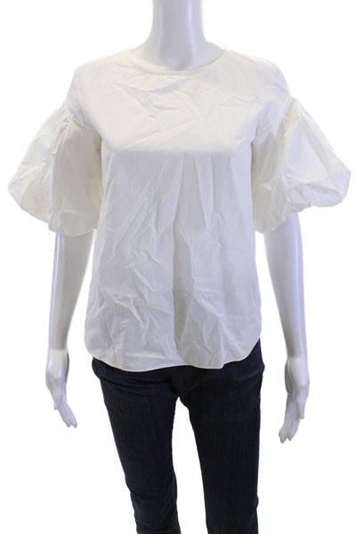 Charlotte Brody Women White Cotton Short Sleeve Blouse Size XS