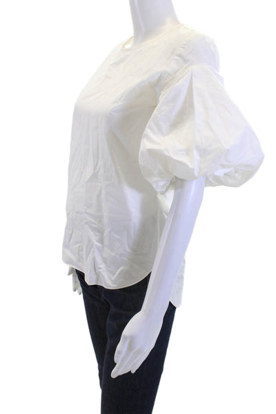 Charlotte Brody Women White Cotton Short Sleeve Blouse Size XS