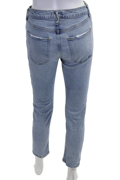 Agolde Women Skinny Cropped Ankle High Rise Light Blue Jeans Size 27