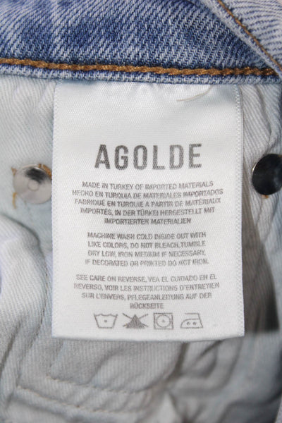 Agolde Women Skinny Cropped Ankle High Rise Light Blue Jeans Size 27