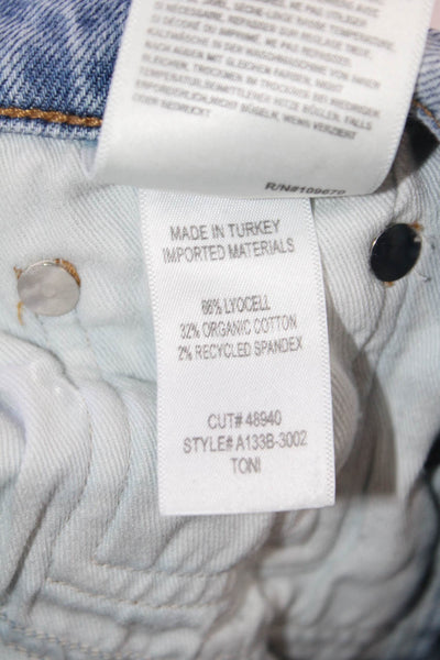 Agolde Women Skinny Cropped Ankle High Rise Light Blue Jeans Size 27