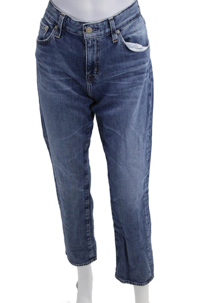 AG Adriano Goldschmied Women Boyfriend Cropped Jeans Blue High Rise Size 27