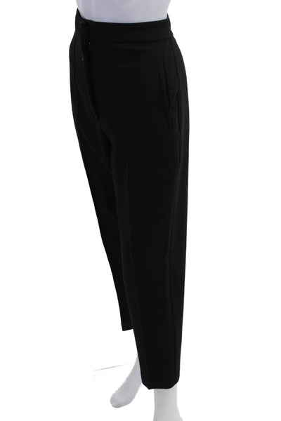 Zara Women Ankle Cropped Dress Pants Black Polyester Viscose Size M