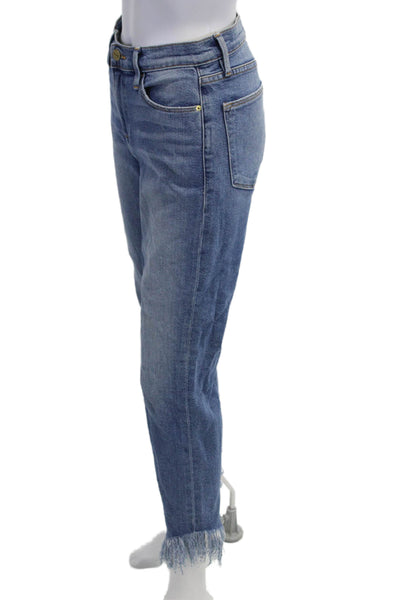 Frame Women Cropped Straight High Rise Blue Jeans Size 27
