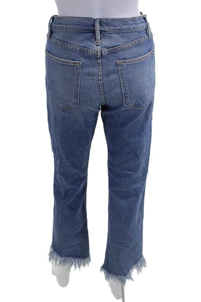 Frame Women Cropped Straight High Rise Blue Jeans Size 27
