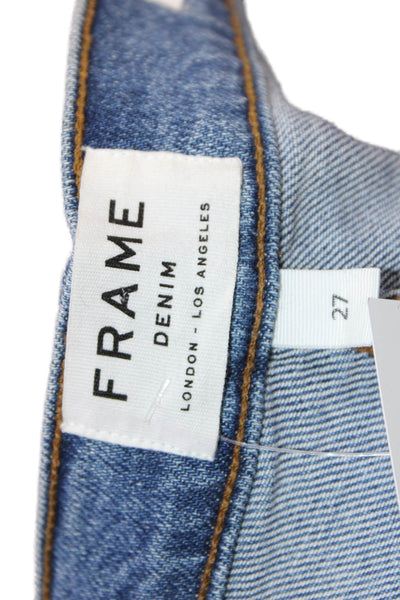 Frame Women Cropped Straight High Rise Blue Jeans Size 27