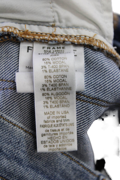 Frame Women Cropped Straight High Rise Blue Jeans Size 27
