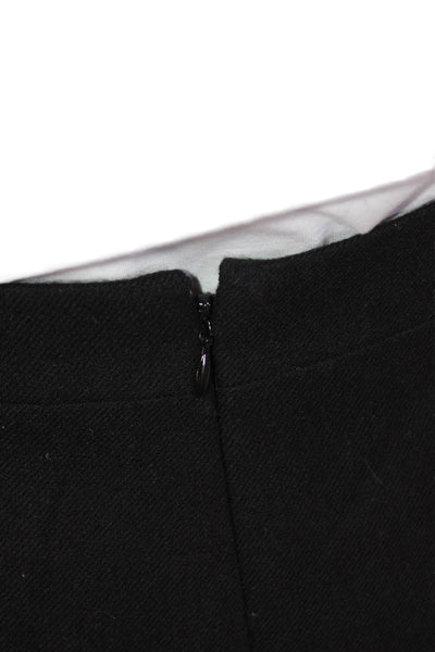 J Crew Women Straight Pencil Skirt Black 100% Laine Size 4
