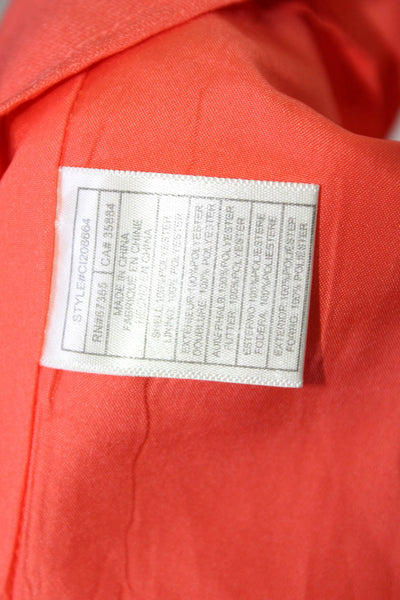 Cupcakes And Cashmere Women Orange Tunic Solid Polyester Zip Beach Size M