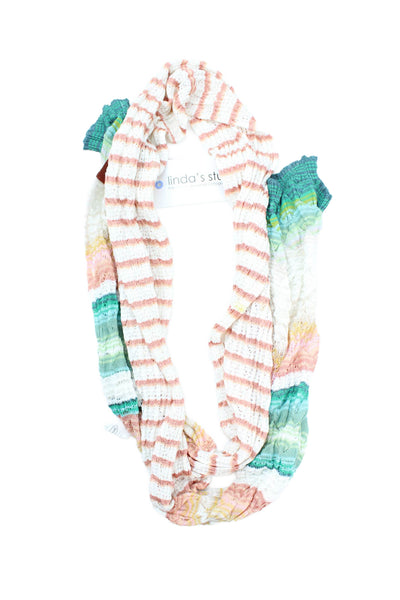 Missoni Womens Printed Open Knit Scarf Multicolor Size 84"X12"