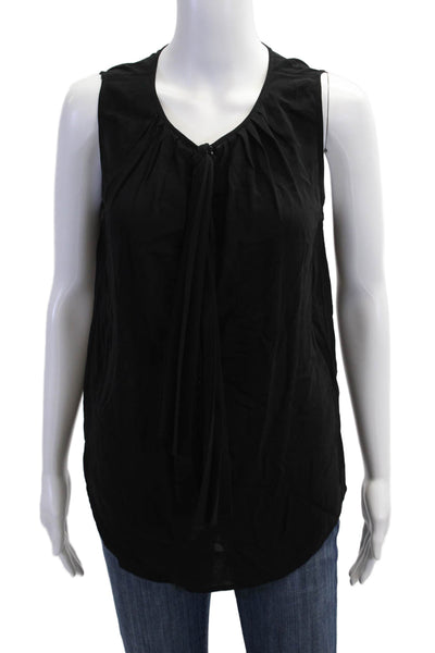 Etcetera Womens Black V Neck Sleeveless Tie Blouse Viscose Elastane Size 2