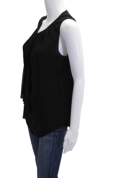 Etcetera Womens Black V Neck Sleeveless Tie Blouse Viscose Elastane Size 2