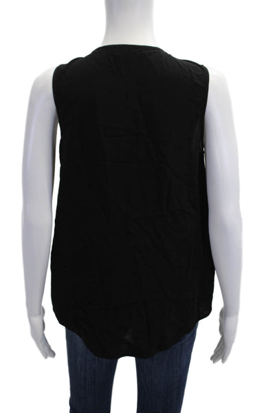 Etcetera Womens Black V Neck Sleeveless Tie Blouse Viscose Elastane Size 2
