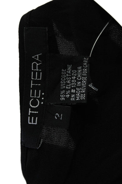 Etcetera Womens Black V Neck Sleeveless Tie Blouse Viscose Elastane Size 2