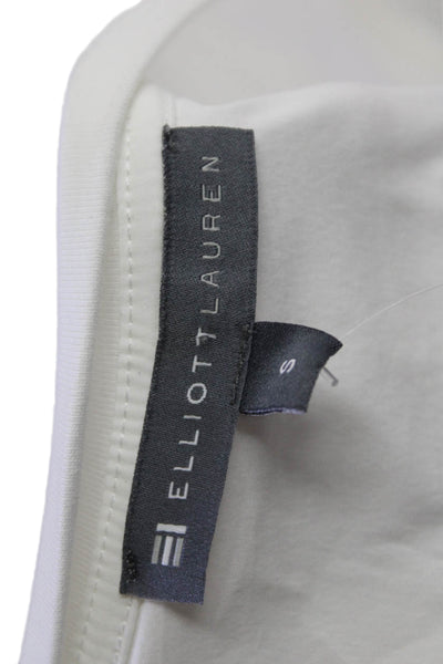 Elliott Lauren Womens White Crew Neck 3/4 Sleeve T-Shirt Size S