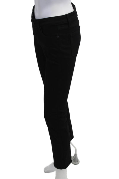 Paige Womens Ankle Cropped Mid Rise Black Pants Button Size 28