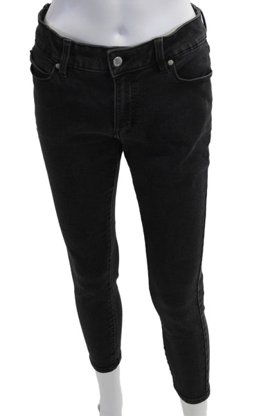 Tahari Womens Ankle Skinny Jeans Black Mid Rise Size 8