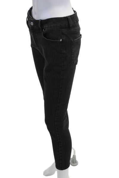 Tahari Womens Ankle Skinny Jeans Black Mid Rise Size 8