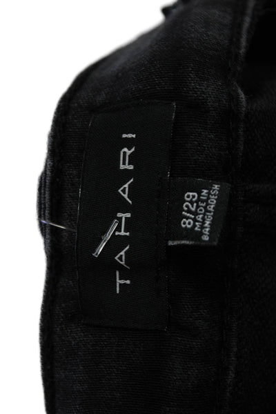 Tahari Womens Ankle Skinny Jeans Black Mid Rise Size 8