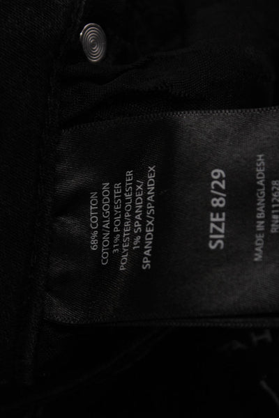 Tahari Womens Ankle Skinny Jeans Black Mid Rise Size 8