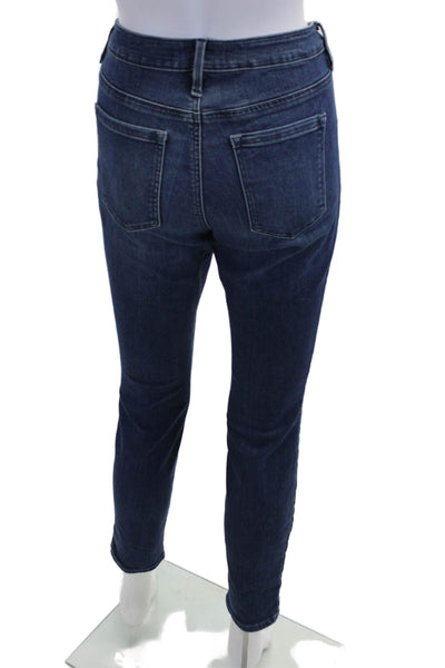 Athleta Womens Dark Blue Ankle Skinny Jeans Mid Rise Button Size 4