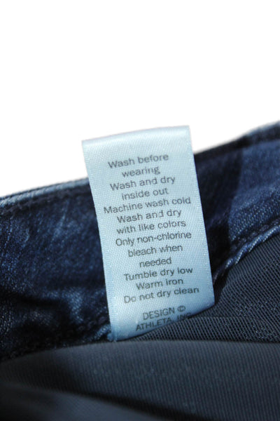 Athleta Womens Dark Blue Ankle Skinny Jeans Mid Rise Button Size 4