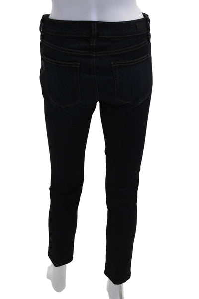 Paige Women Skinny Jeans Dark Blue Mid Rise Button Size 28