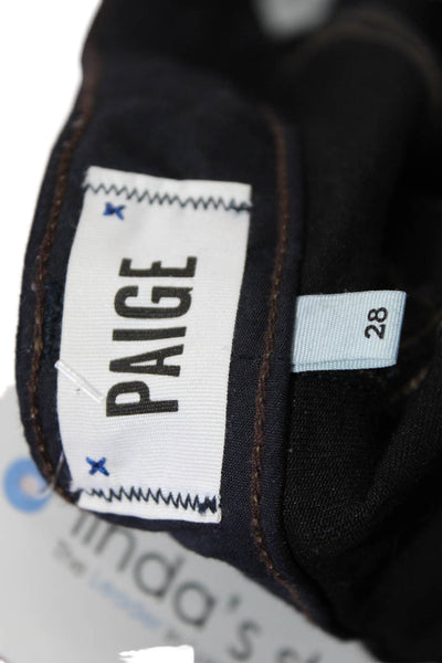 Paige Women Skinny Jeans Dark Blue Mid Rise Button Size 28
