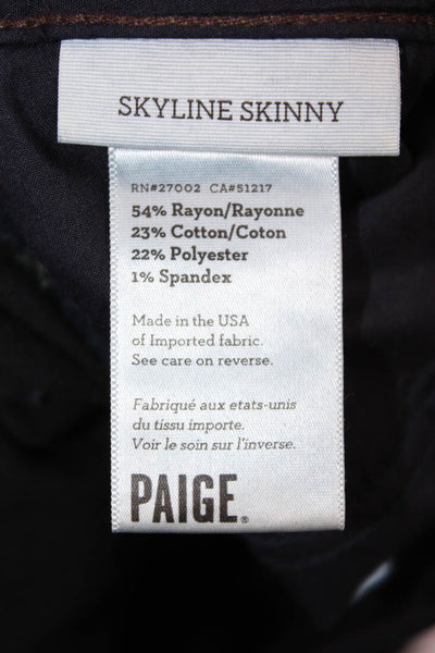 Paige Women Skinny Jeans Dark Blue Mid Rise Button Size 28