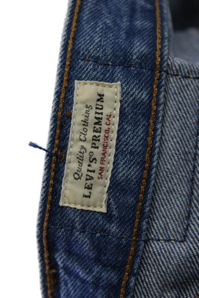 Levis Mens Cropped Straight Blue Jeans Button 100% Cotton Mid Rise Size 26
