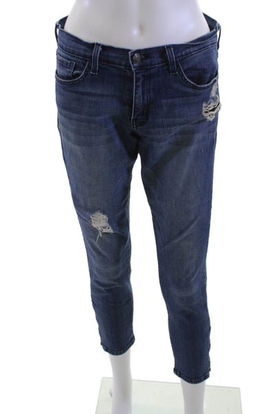 Flying Monkey Women Dark Blue High Waist Ankle Cropped Jeans Size 30