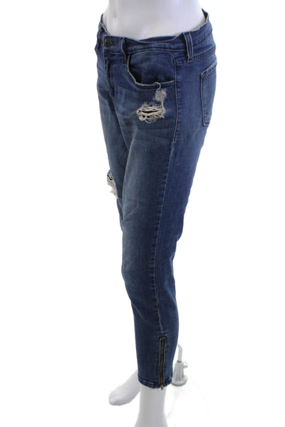 Flying Monkey Women Dark Blue High Waist Ankle Cropped Jeans Size 30