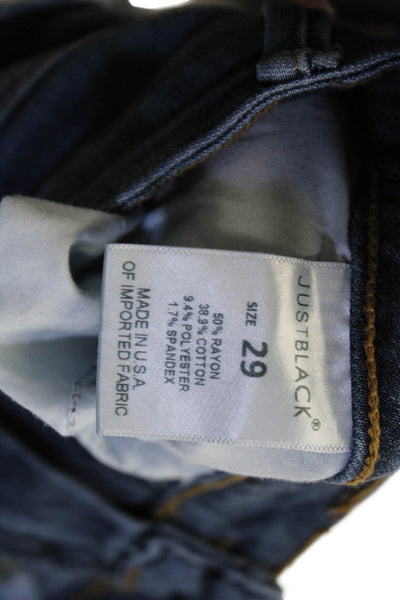 Just Black Denim Women Ankle Skinny Dark Blue Mid Rise Jeans Size 29