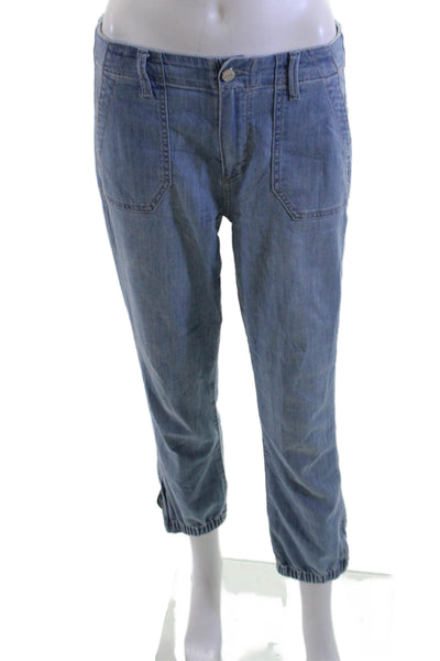 Paige Womens Ankle Cropped Jeans Blue Mid Rise Size 27