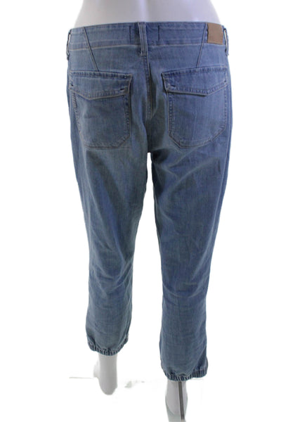 Paige Womens Ankle Cropped Jeans Blue Mid Rise Size 27