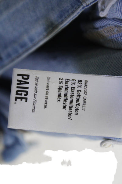 Paige Womens Ankle Cropped Jeans Blue Mid Rise Size 27
