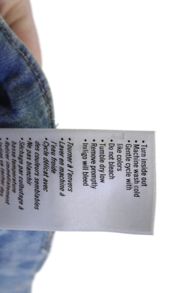 Paige Womens Ankle Cropped Jeans Blue Mid Rise Size 27